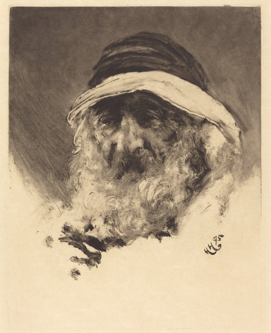 Studie av ett arabiskt huvud av Hubert von Herkomer