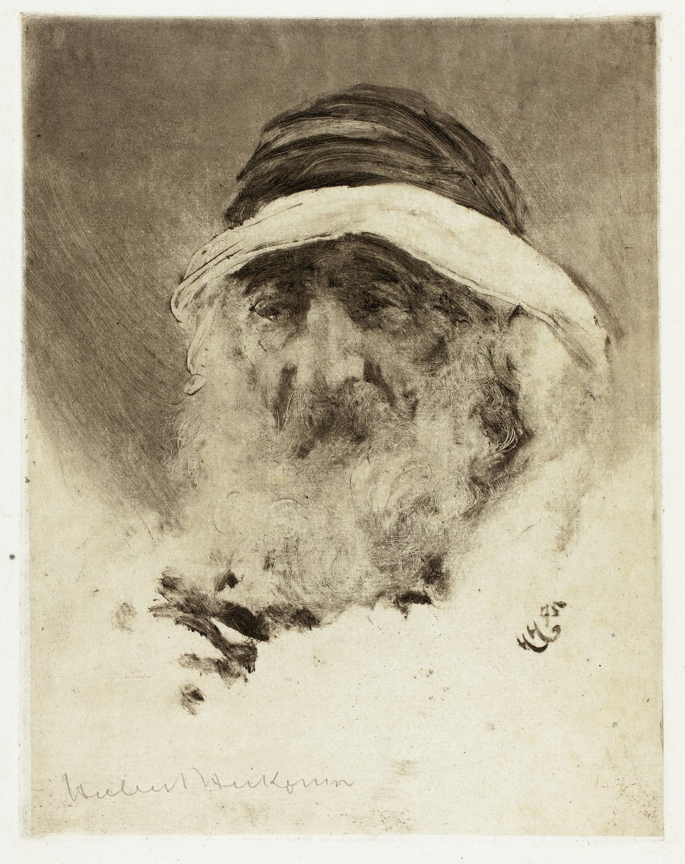 Studie av ett arabiskt huvud av Hubert von Herkomer