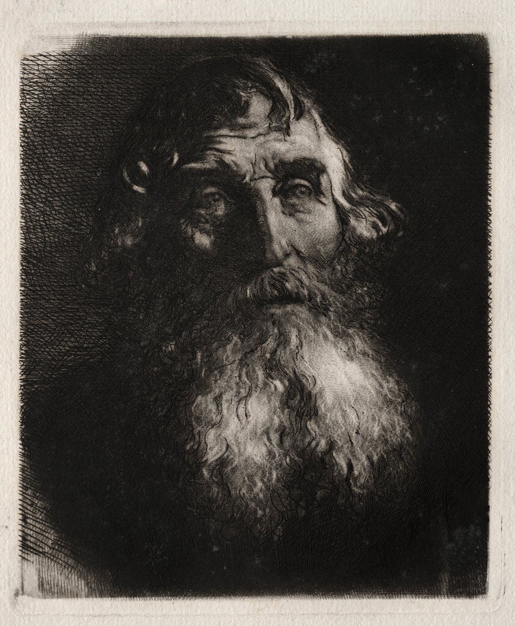 Studie av en gammal mans huvud. av Hubert von Herkomer
