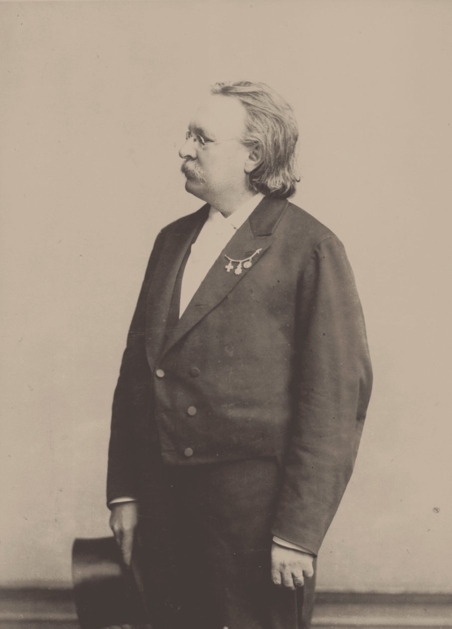 Porträtt av organisten och kompositören Edmund Kretschmer 1830-1908. av Höffert