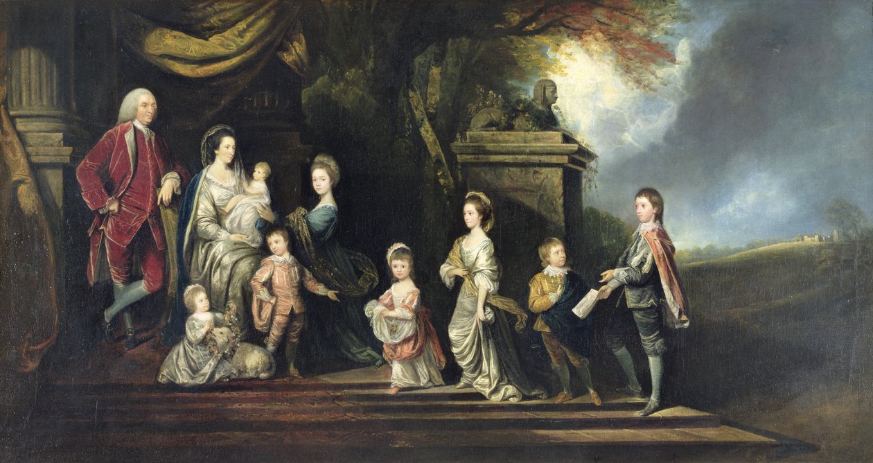 John 2nd Earl of Egmont (1711-1770) and His Family, c.1770 av Hugh Barron