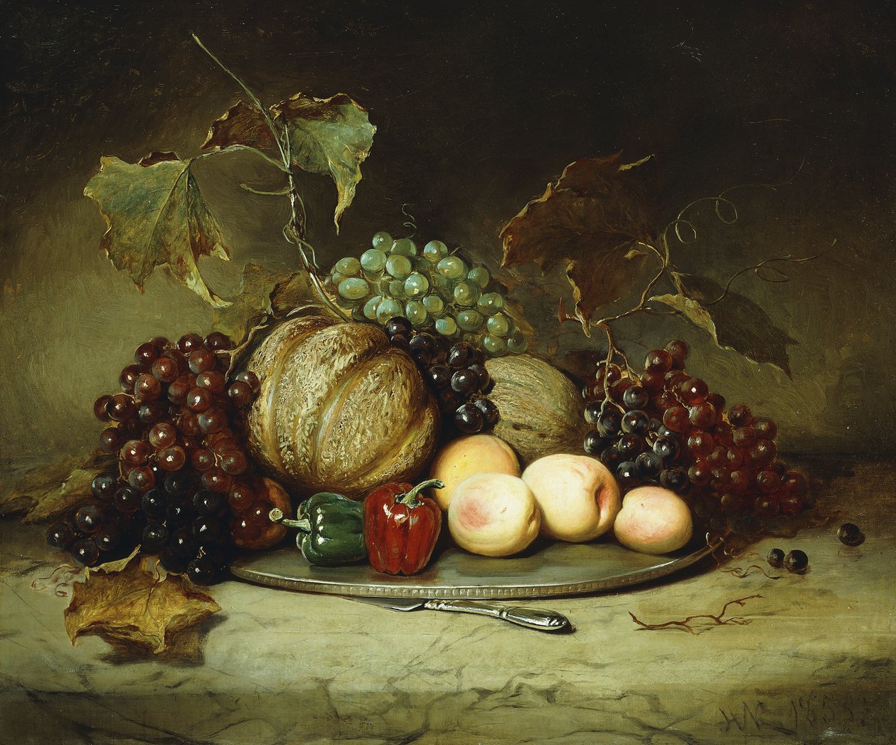 Bountiful stilleben, 1855 av Hugh Newell