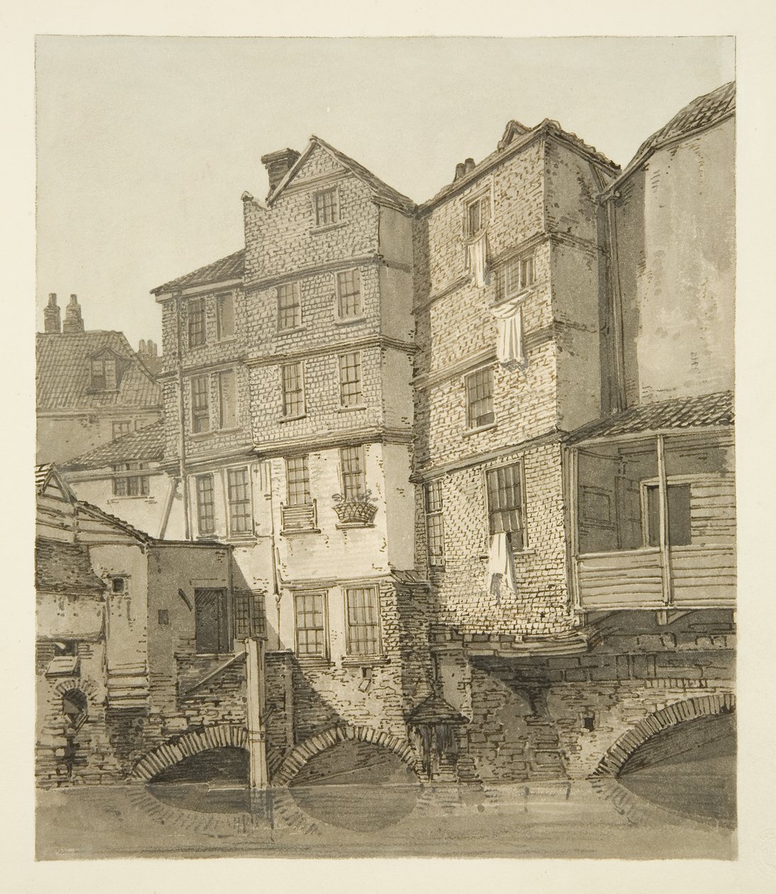 The Frome, tittar uppströms mot Julbron, 1823 av Hugh ONeill