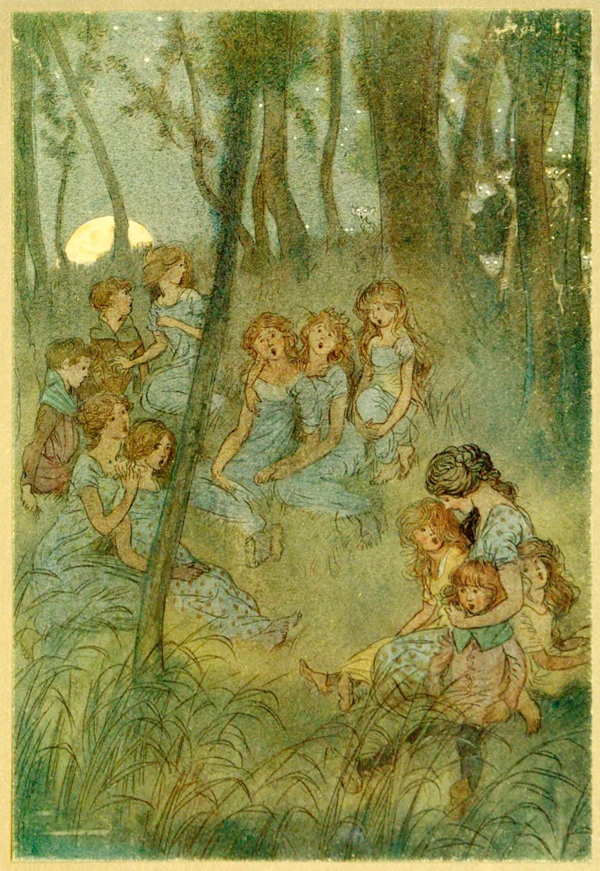Och nattliga ängsälvor, se du sjunger, från The Merry Wives of Windsor, 1910. av Hugh Thomson