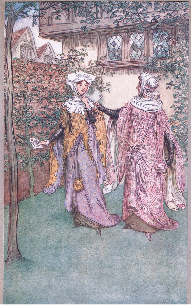 Här är tvillingbrodern till ditt brev, illustration från The Merry Wives of Windsor, 1910 av Hugh Thomson