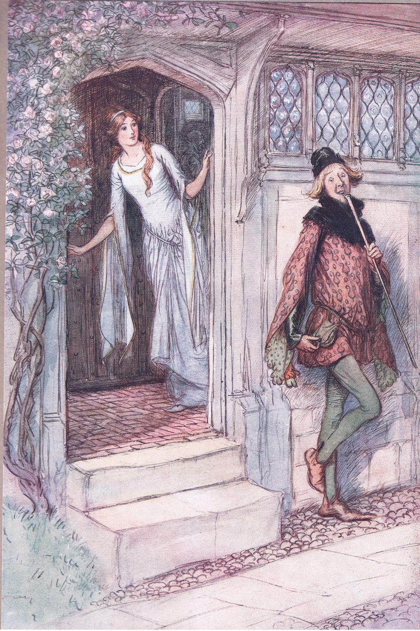 Jag är inte hungrig, jag tackar dig, illustration från The Merry Wives of Windsor, 1910 av Hugh Thomson