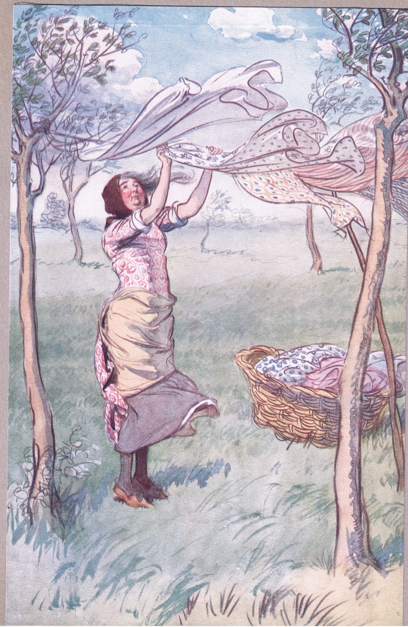 "Jag tvättar, vrider... och gör allt själv", illustration från 