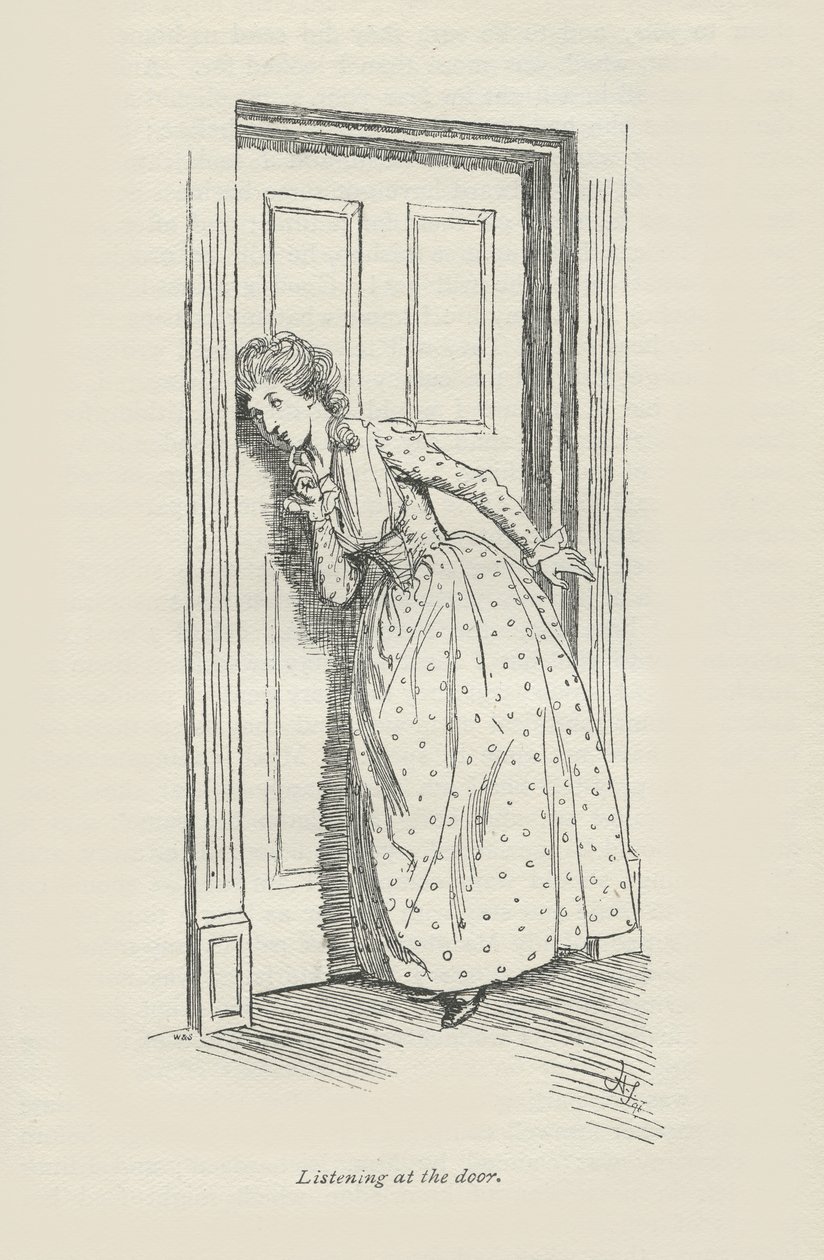 Lyssnar vid dörren, 1896 av Hugh Thomson
