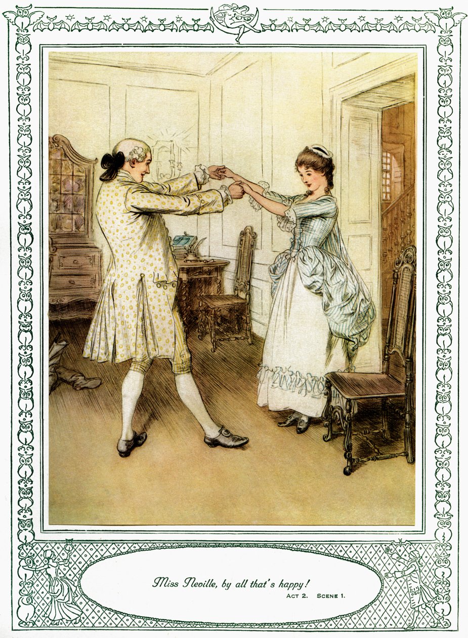 Oliver Goldsmiths pjäs She Stoops to Conquer av Hugh Thomson