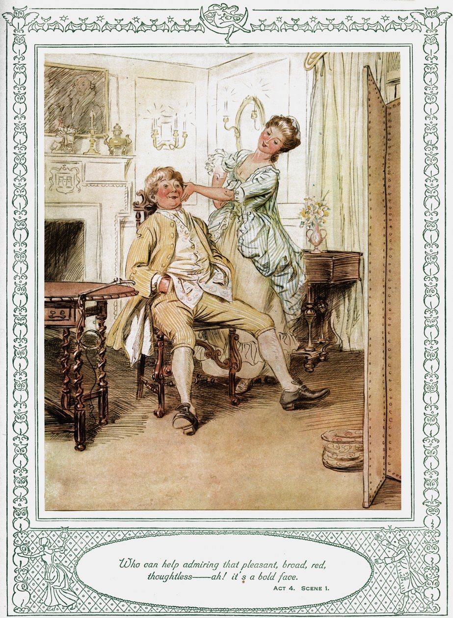 Oliver Goldsmiths pjäs She Stoops to Conquer av Hugh Thomson