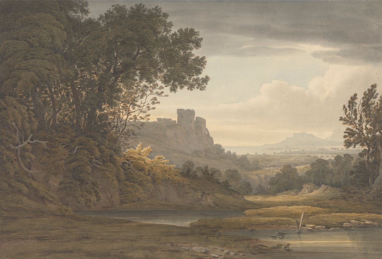 Slott i ett landskap av Hugh William Grecian Williams