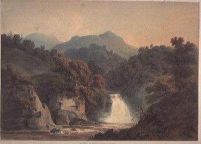 Utsikt över Bran, nära Dunkeld av Hugh William Williams