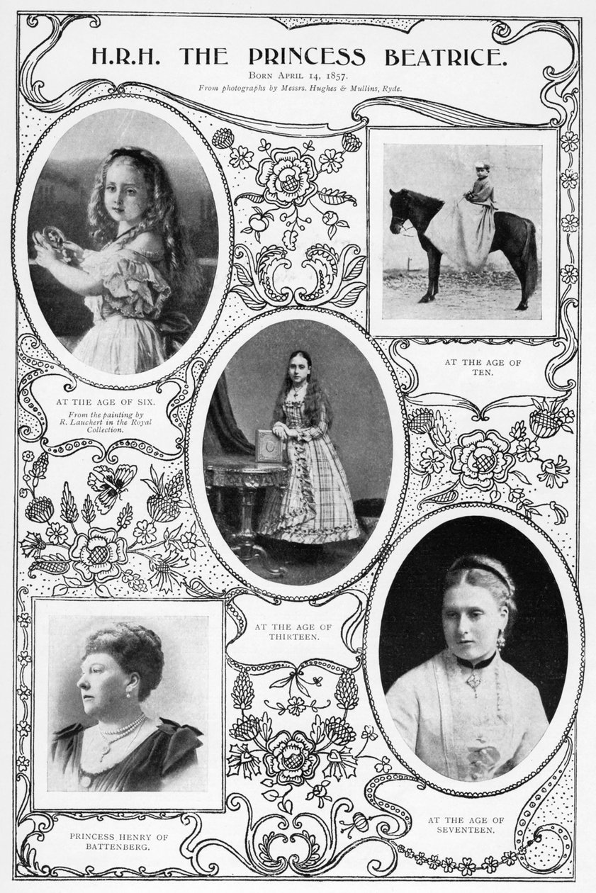 Prinsessan Beatrice, yngsta barn till drottning Victoria, 1901. av Hughes and Mullins