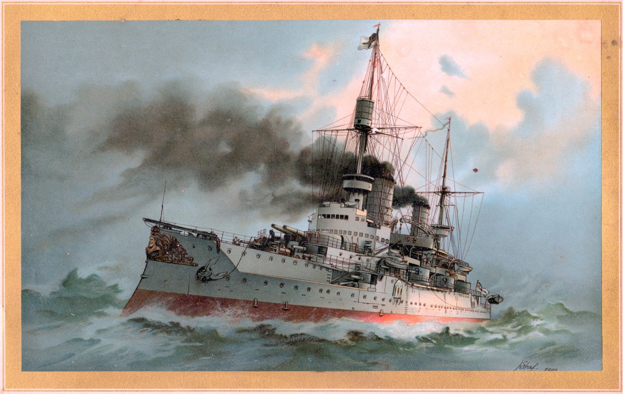 S.m. Line Ship Kaiser Friedrich III av Hugo Graf