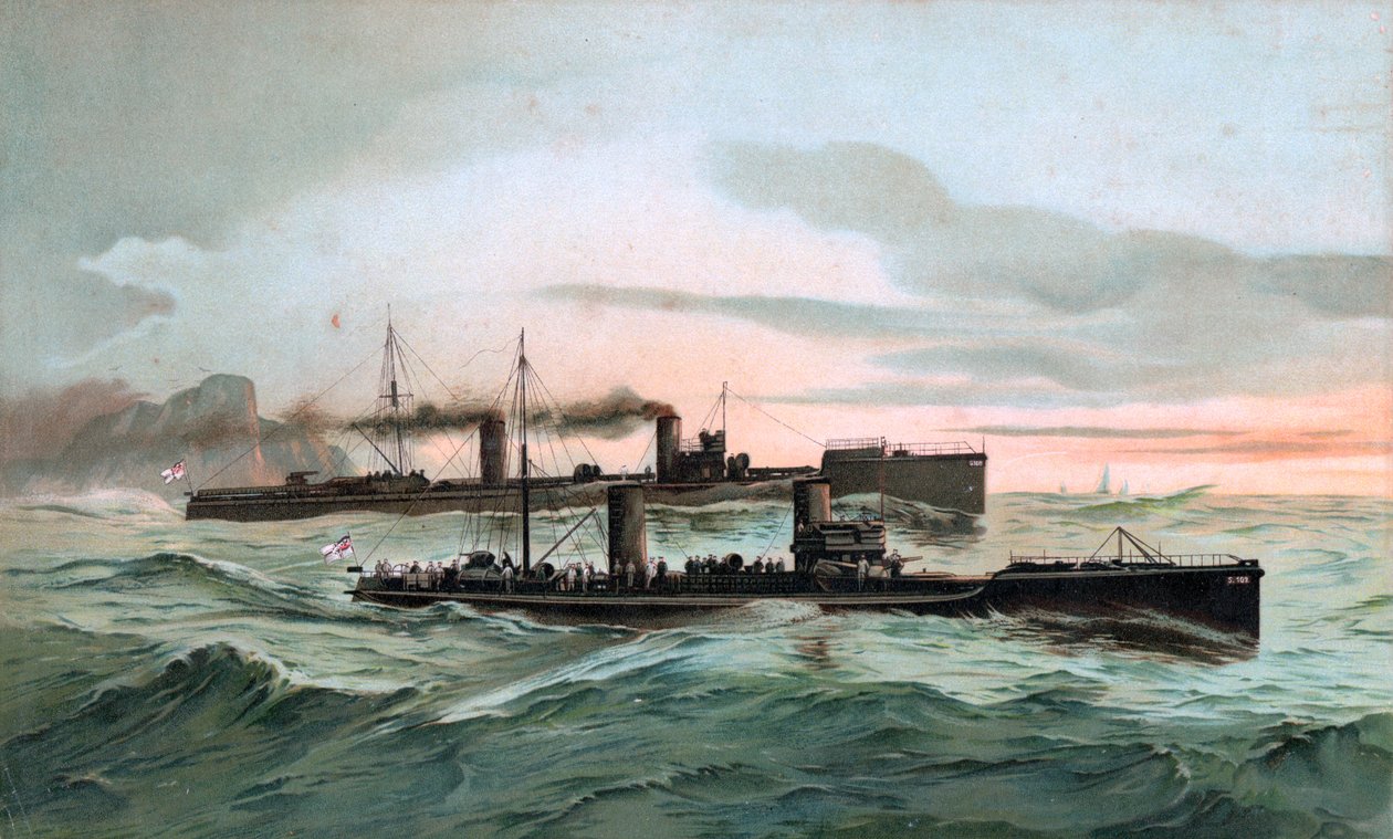 S.M. Torpedoboot G 108 & S.M. Torpedoboot S 102 av Hugo Graf