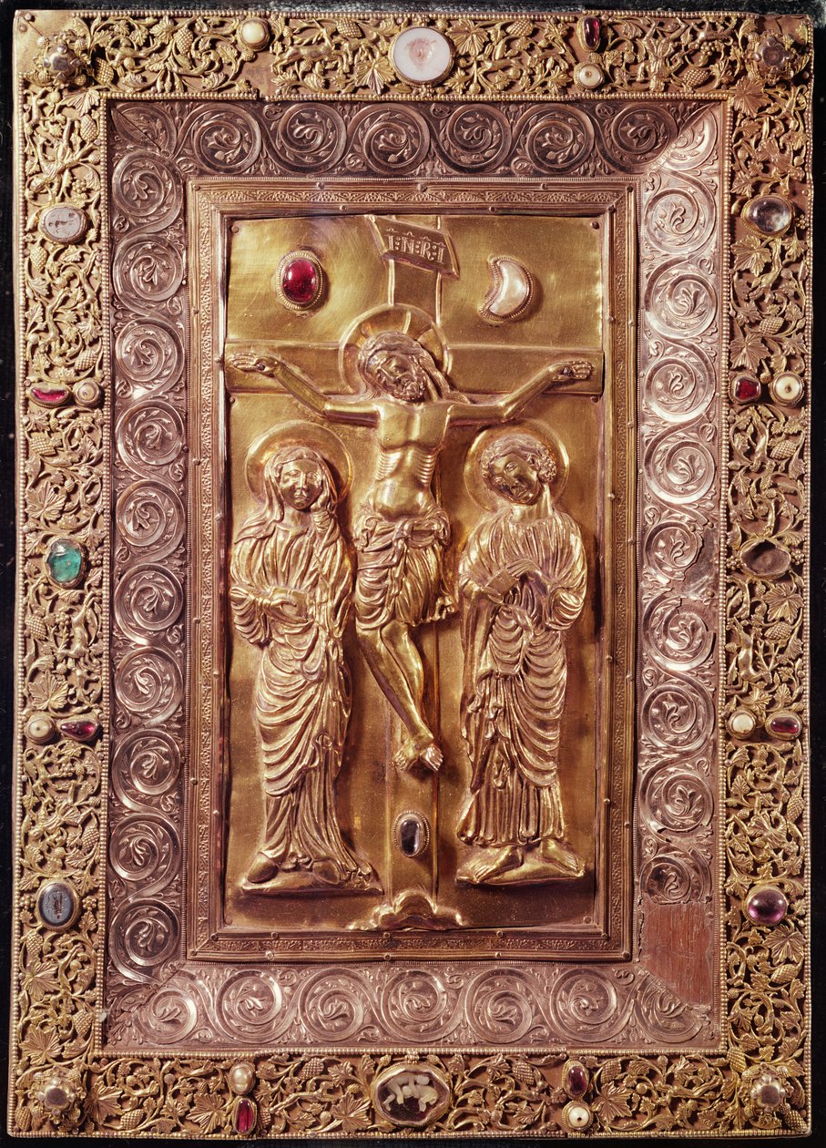 Golgata, ca 1228 (silver gäller och granat) av Hugo d Oignies