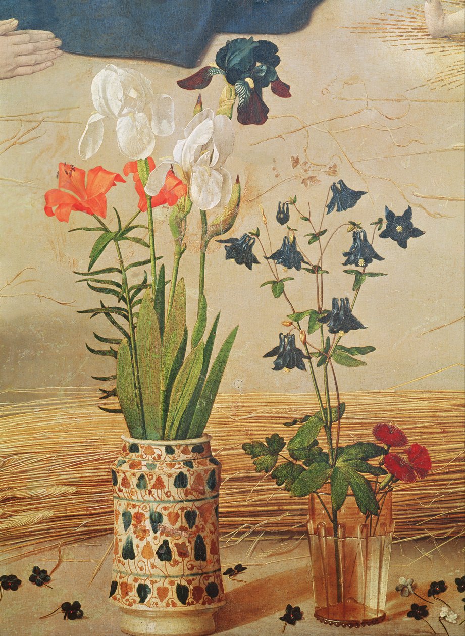 Blomdetalj, från centralpanelen på Portinari altartavla, c.1479 av Hugo van der Goes