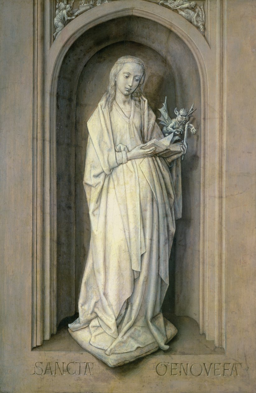 Den heliga Genevieve (500 f.Kr.), ca 1479 (panel) av Hugo van der Goes