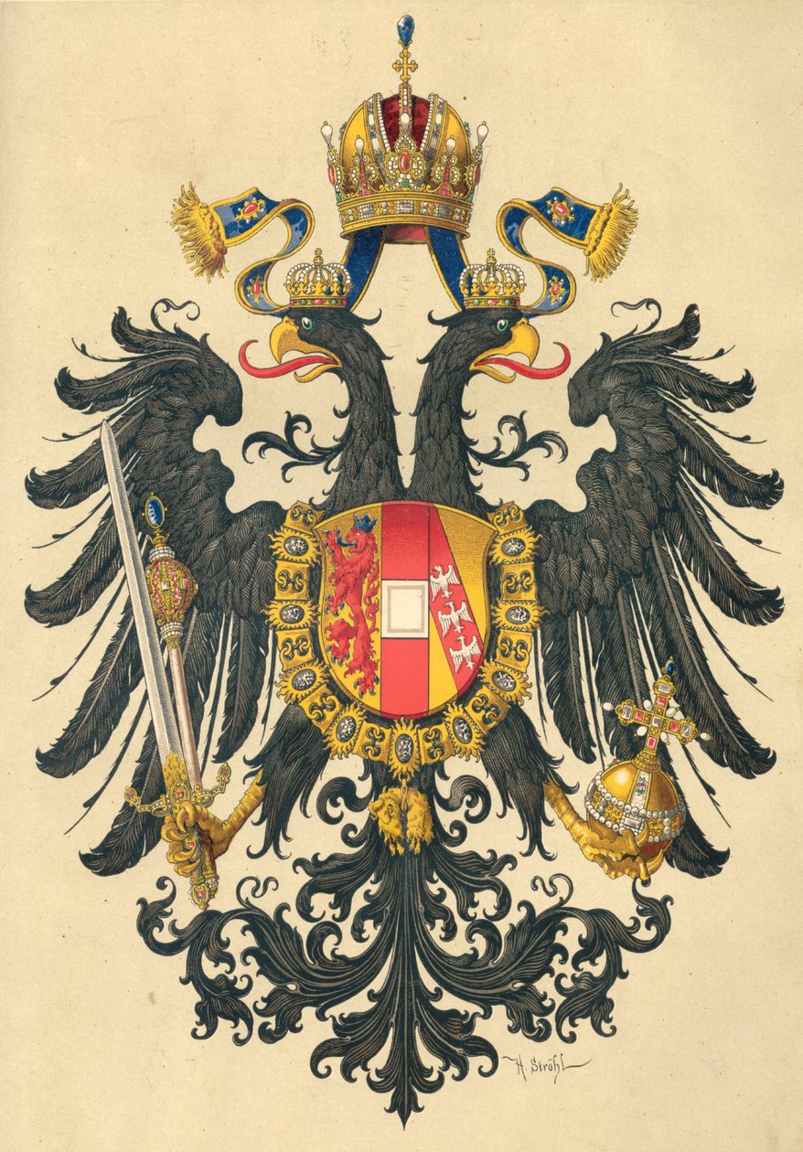 Liten vapensköld från kejsardömet Österrike, 1890. av Hugo Gerard Strohl