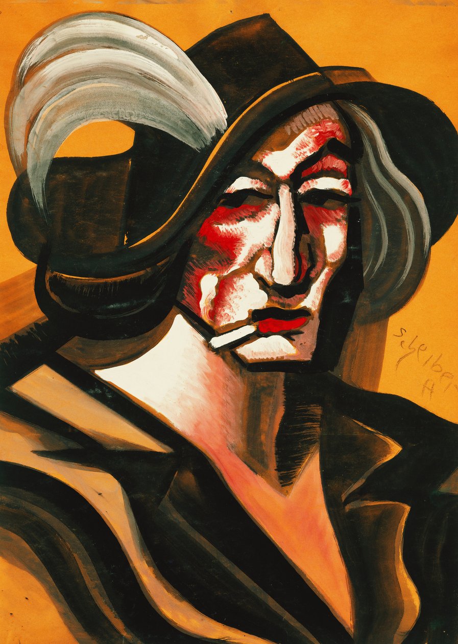Dam med hatt; Dame mit Hut av Hugo Scheiber