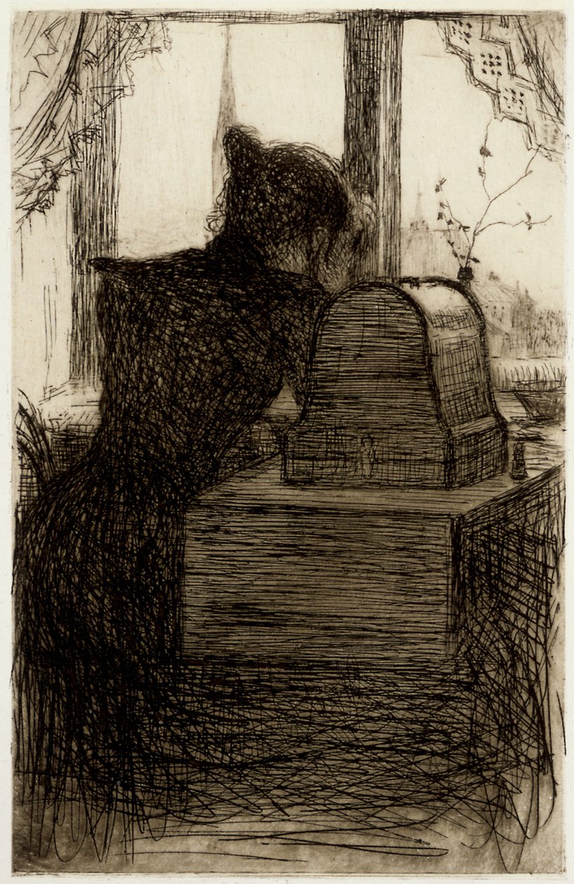 Vid symaskinen av Hugo Simberg