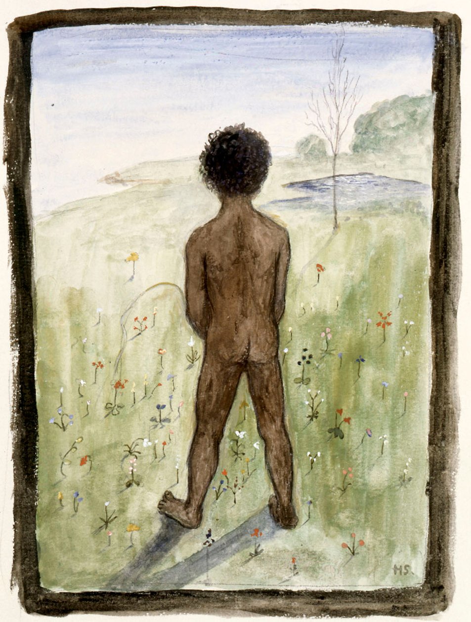 Pojke på ängen av Hugo Simberg