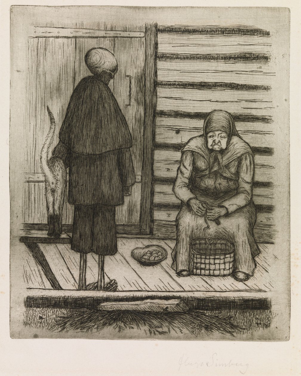 Döden och den gamla kvinnan av Hugo Simberg
