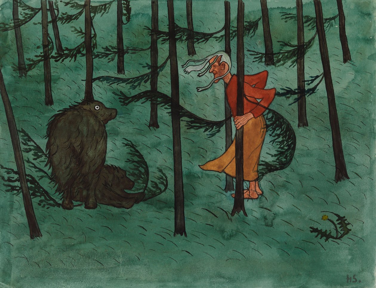 Rädsla i skogen av Hugo Simberg