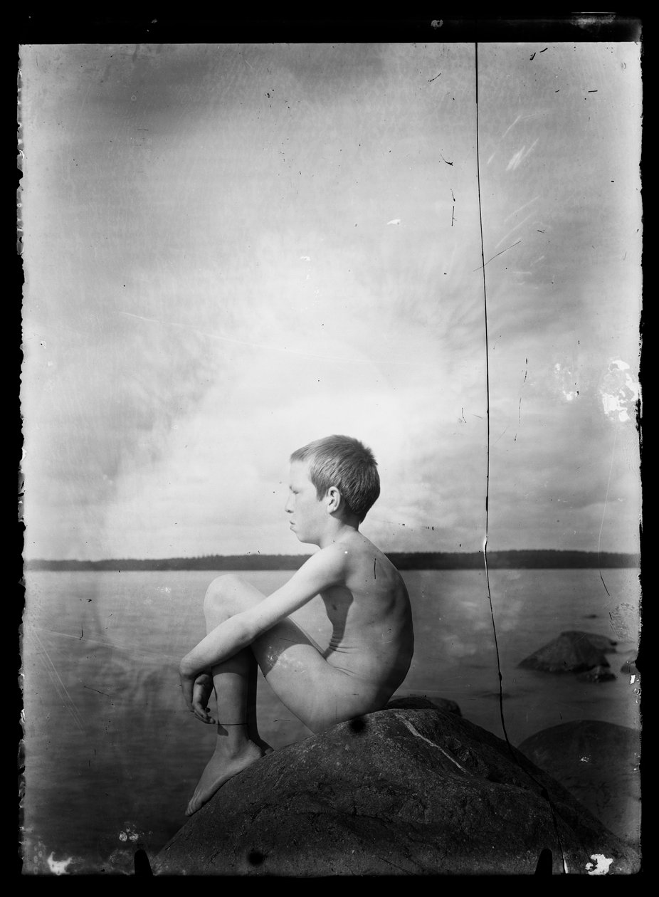 Guido Simberg som modell för målningen Fish Boy ("Seaman") av Hugo Simberg