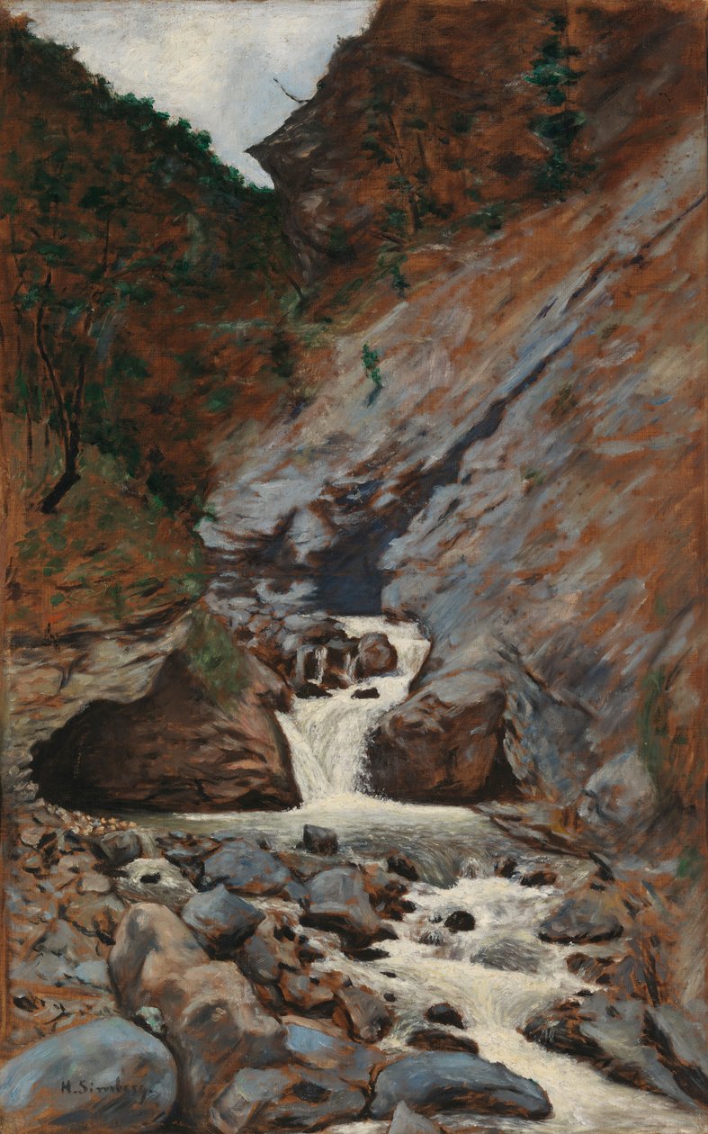 Bergsbäck i Kaukasus av Hugo Simberg
