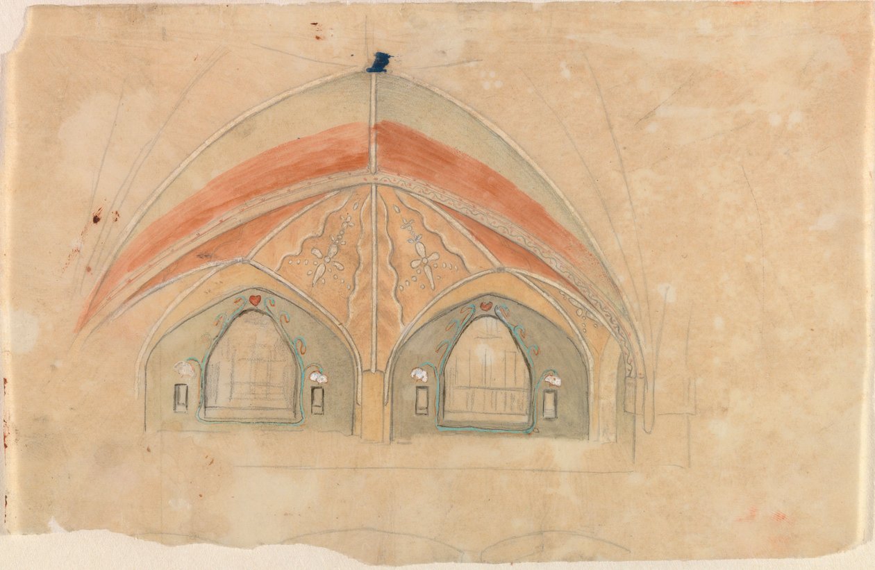 Hjulspindel, skiss till Tammerfors domkyrka av Hugo Simberg