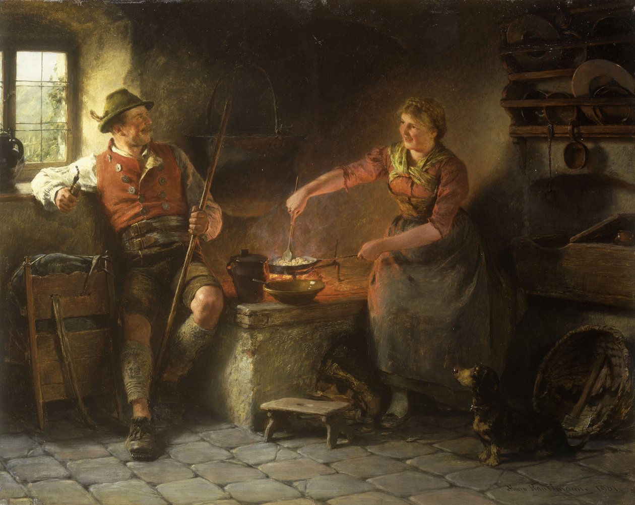I köket, 1901 av Hugo Wilhelm Kauffman