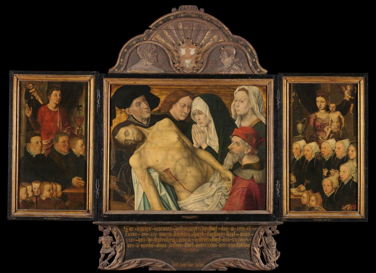 Klagovisan, ca 1527 (olja på pannå) av Hugo van der (after) Goes