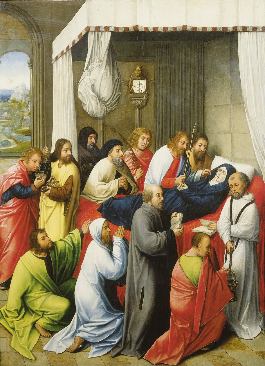The Dormition of the Virgin, c.1500 (olja på panel) av Hugo van der (follower of) Goes
