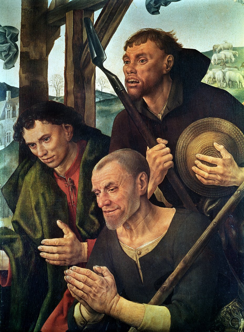 Chef för herdarna, detalj från centralpanelen på Portinari altartavla, ca 1479 (detalj av 9619) av Hugo van der Goes