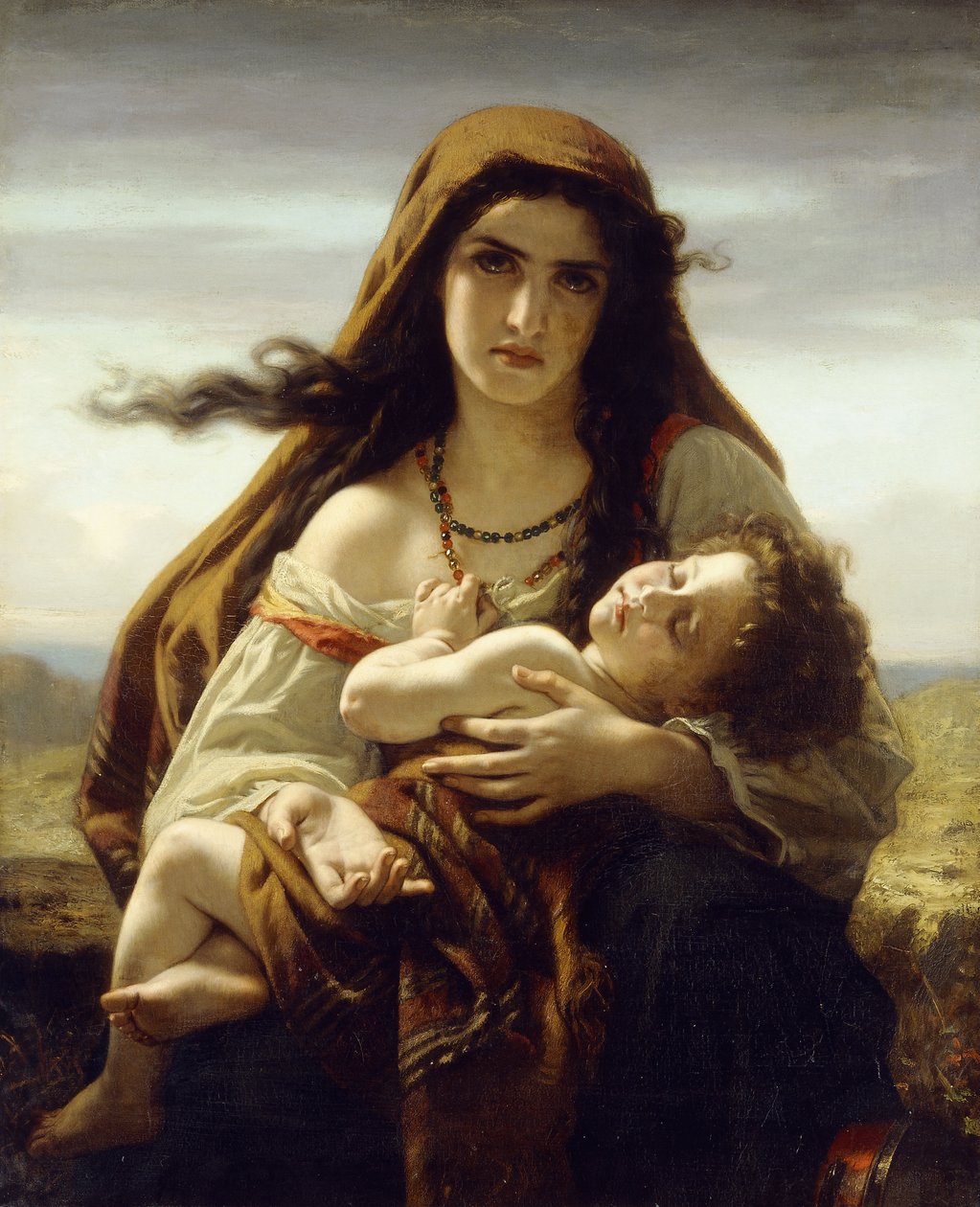 Mor och barn, 1870 av Hugues Merle