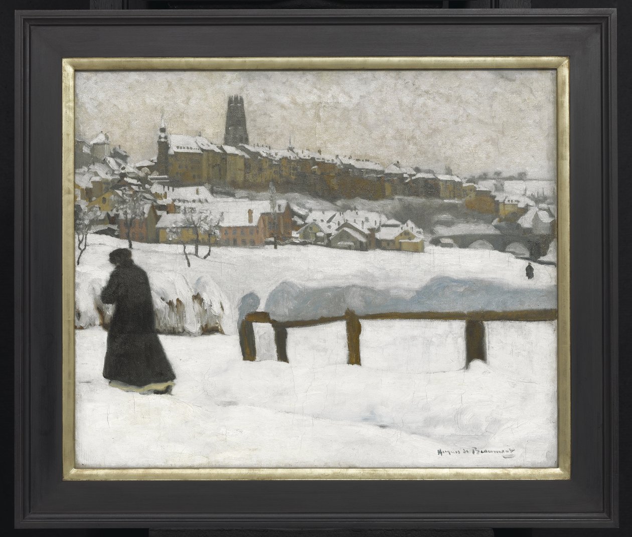 Freiburg i snön, ca 1920 (olja på duk) av Hugues de Beaumont