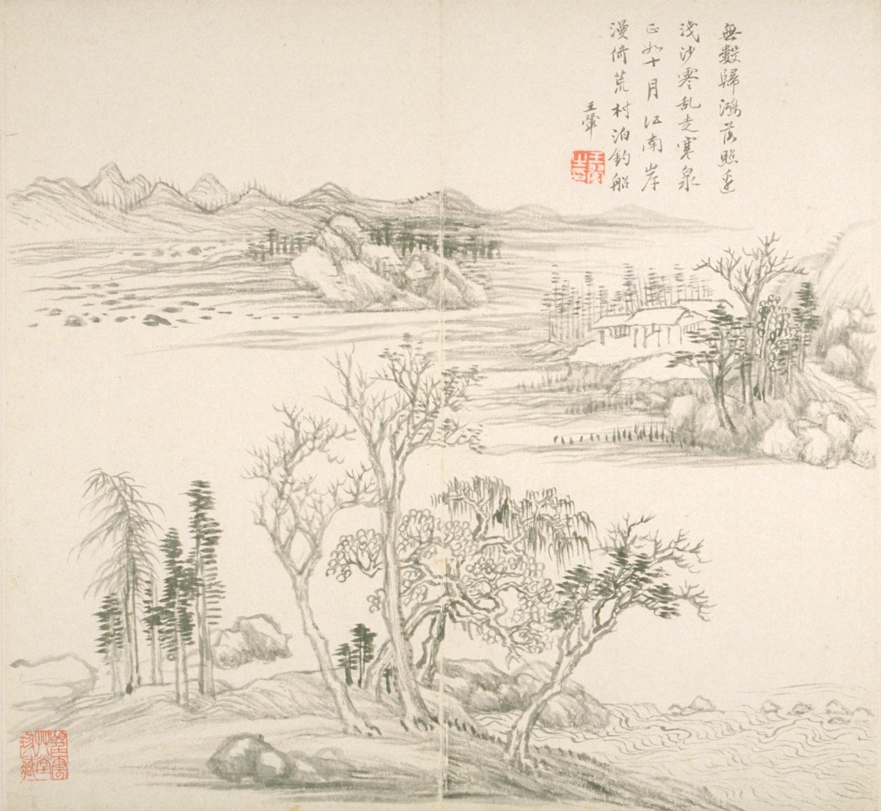 Album After Old Masters And Poems (album (10 blad), bläck på papper) av Hui Wang