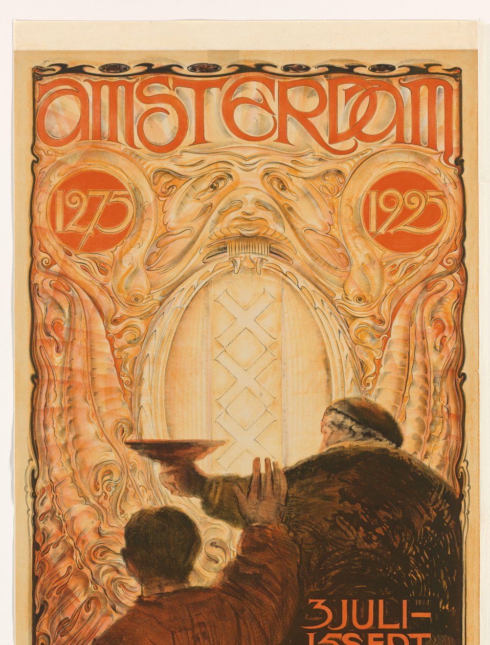 Affisch för utställningen Amsterdam 1275-1925 Amsterdam 1275 1925 (titel på objekt) av Huib Luns