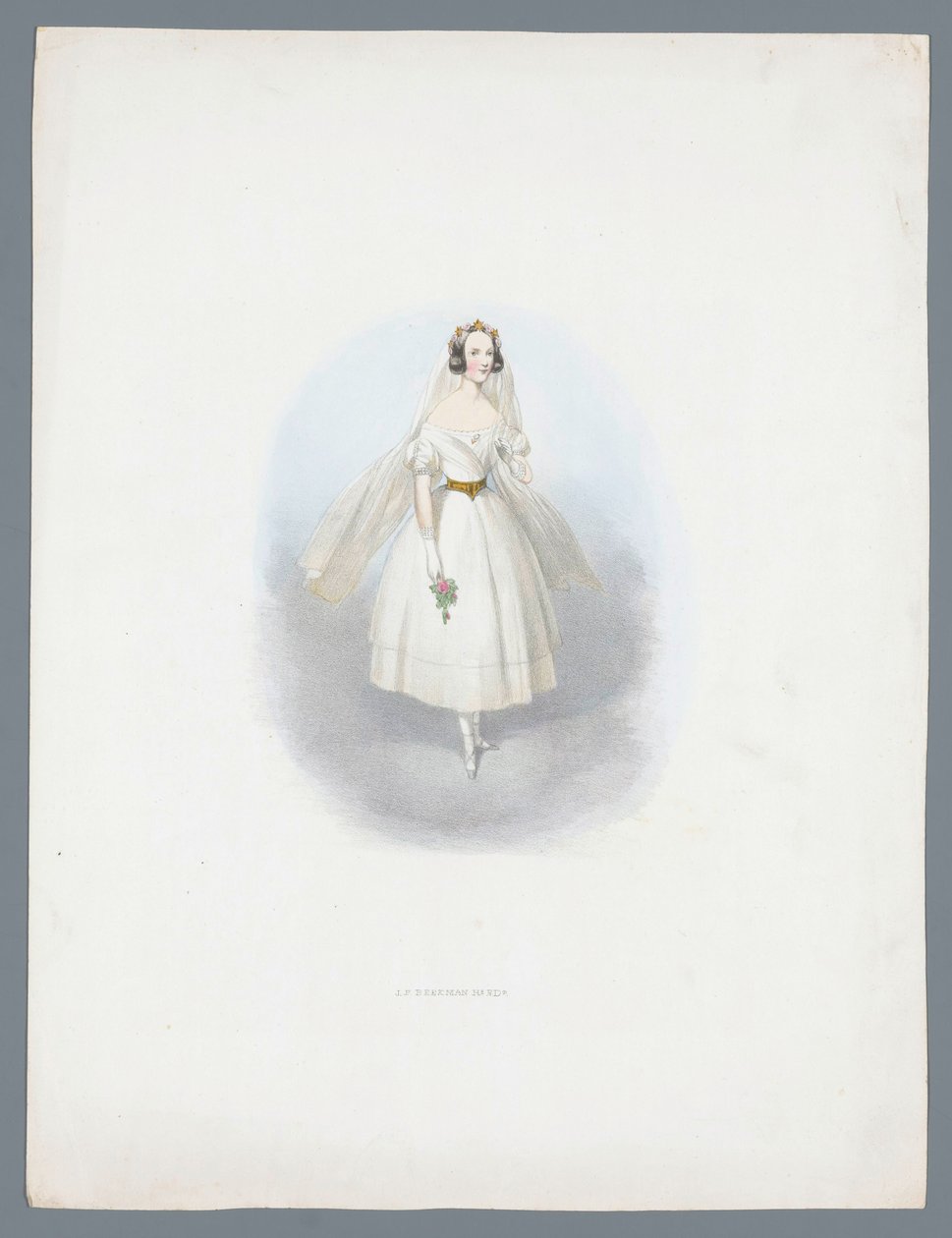 Kvinna i bröllopsklänning av Huib van Hove Bz (attributed to)