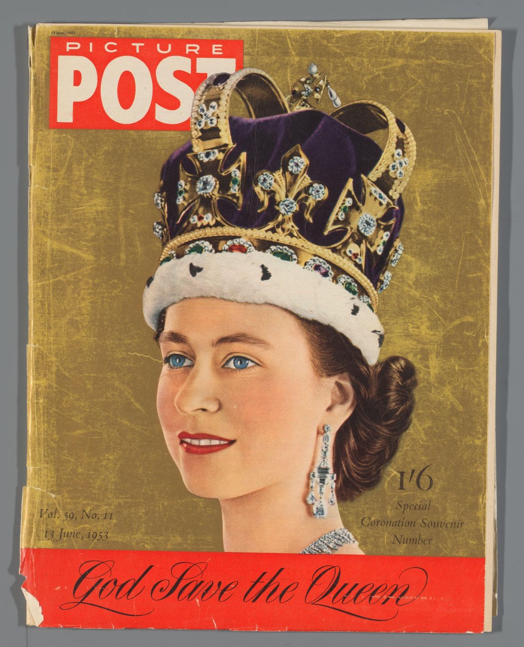 Kopia av specialutgåvan av Picture Post för kröningen av drottning Elizabeth II, 13 juni 1953 Bildinlägg / Special Coronation Souvenirnummer (titel på objekt) av Hulton Press Ltd.