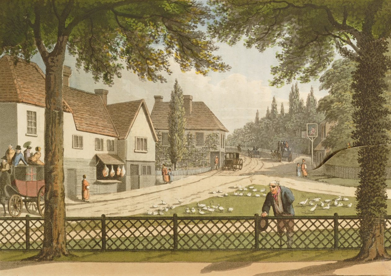 Utsikt från My Own Cottage i Essex (före) från "Fragment on theory and practice of landscape gardening", pub. 1816 (se även 41995) av Humphry Repton