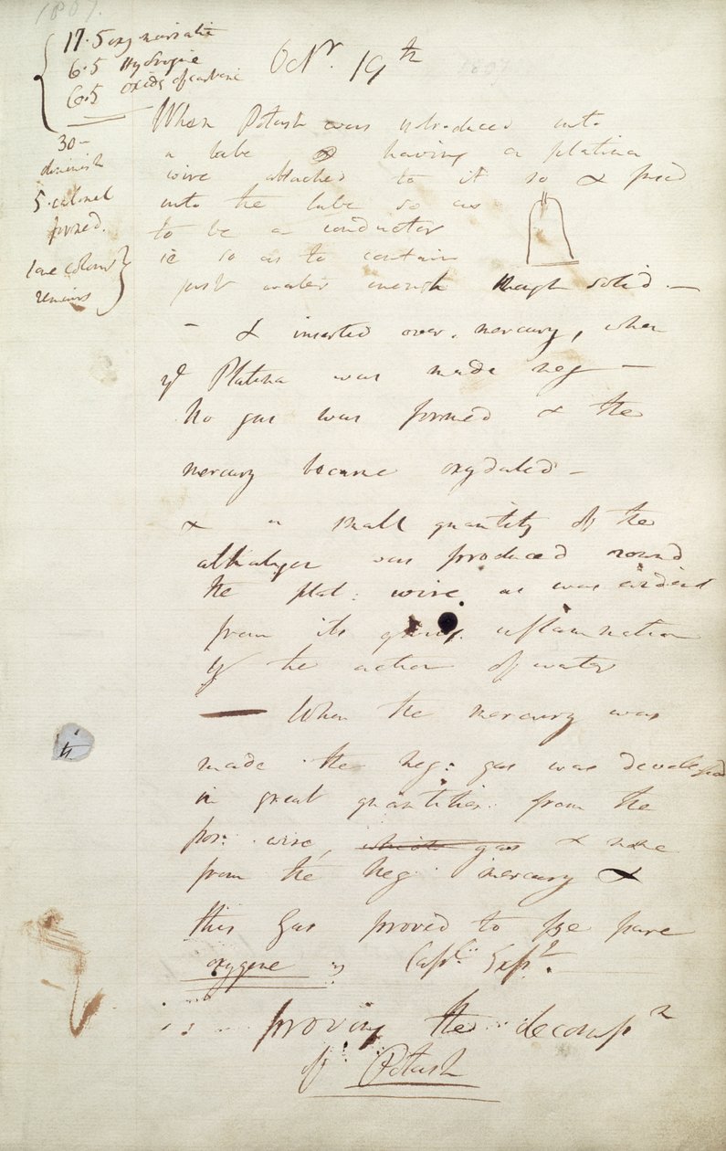Kalium: Sir Humphrey Davys anteckningar om hans experiment som ledde till upptäckten av kalium, 1807 av Humphry Davy