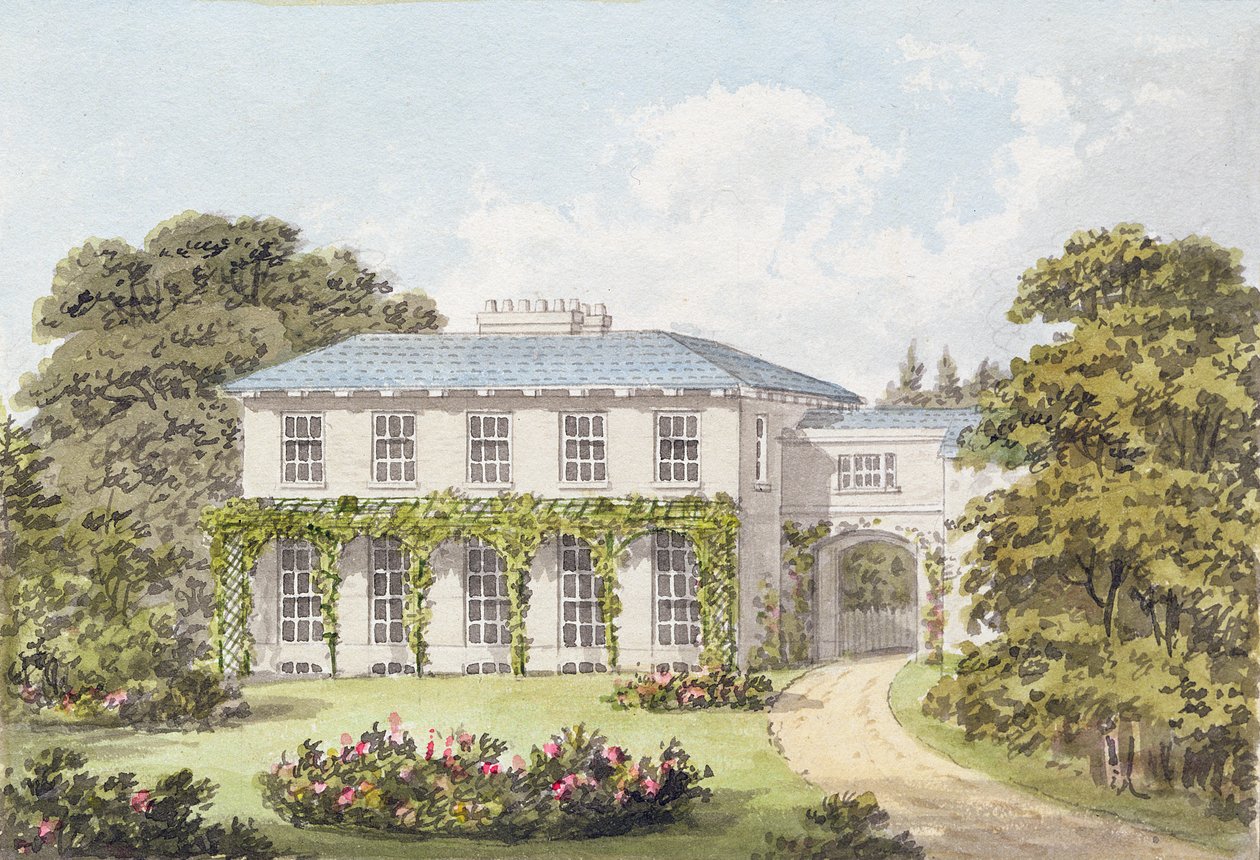 Plan för den södra framsidan av ett hus på Clapham Common för William Holme av Humphry Repton