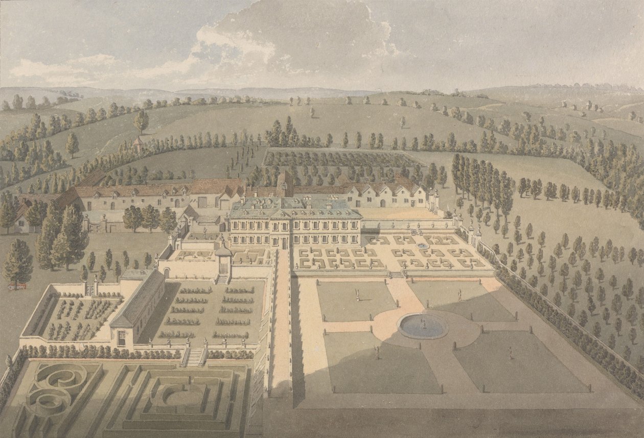 Sarsden House and Gardens, Oxfordshire: Fågelperspektiv av Humphry Repton