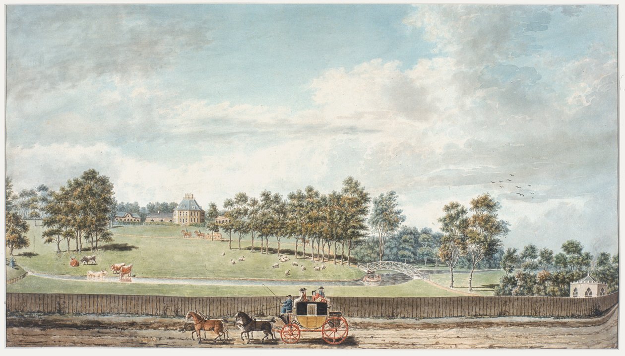 The Harwich Coach (wc på vävt papper) av Humphry Repton