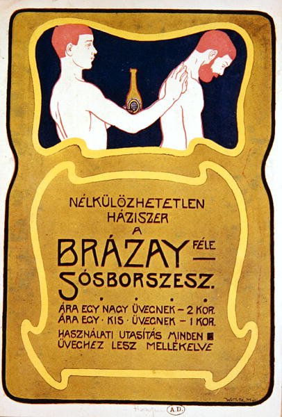 Ungersk reklam för Eau de Toilette Brazay, ca 1900 (färg litho) av Hungarian School