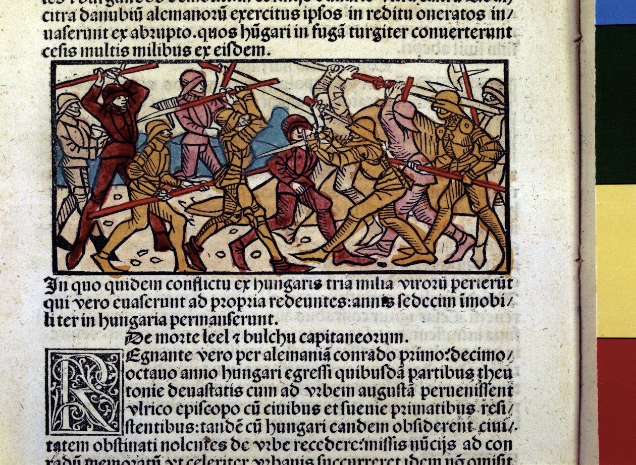 MAGIARS Strid av: Illustration från boken "Chronicle of Hungary" av Hungarian School