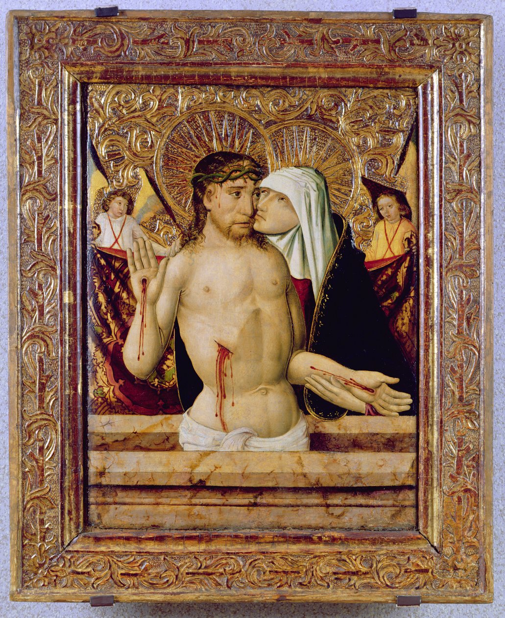 The Man of Sorrows, från Kassa, ca 1470-80 (tempera på panel) av Hungarian School