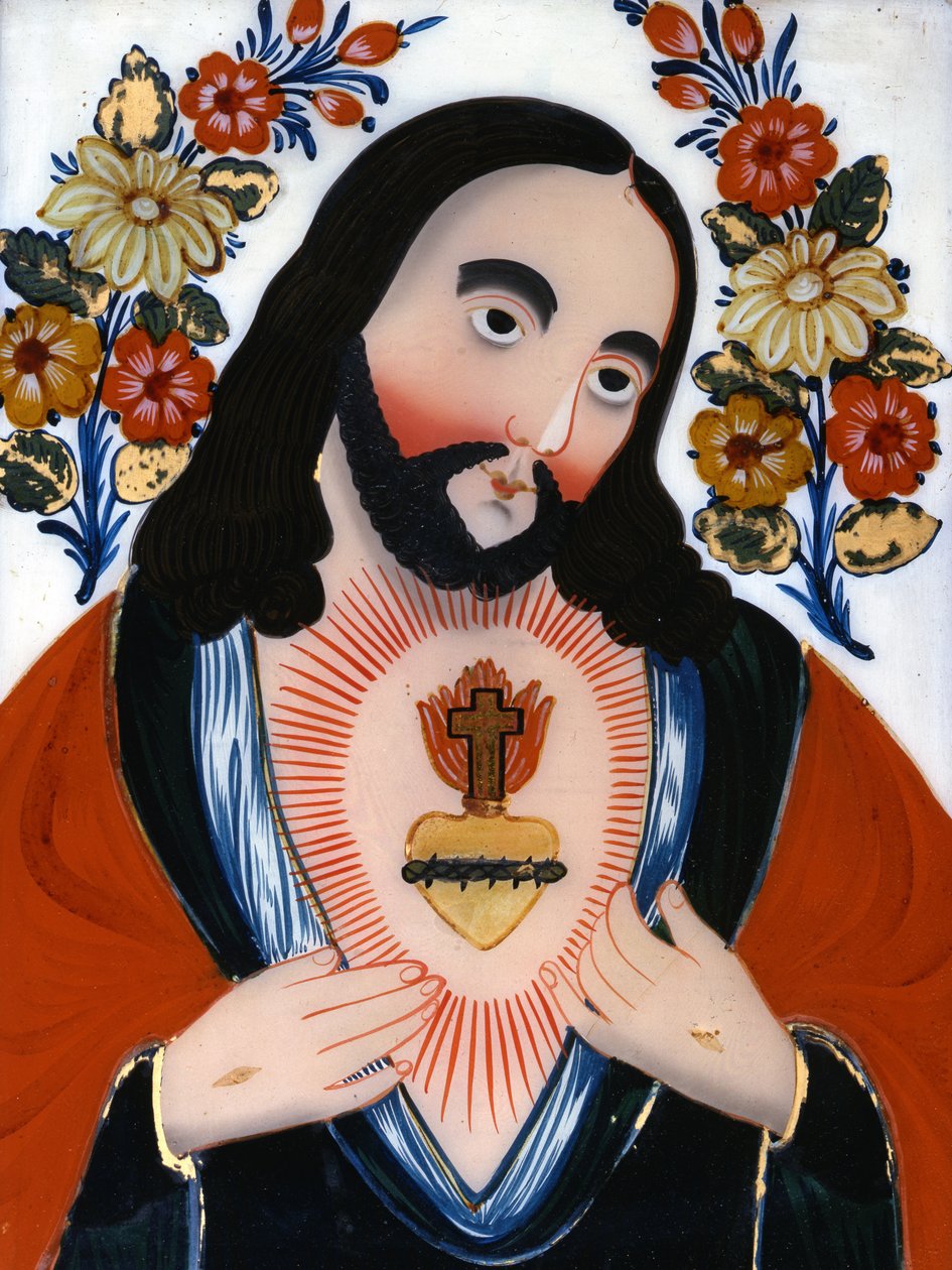 The Sacred Heart of Jesus, andra hälften av artonhundratalet (målat glas) av Hungarian School